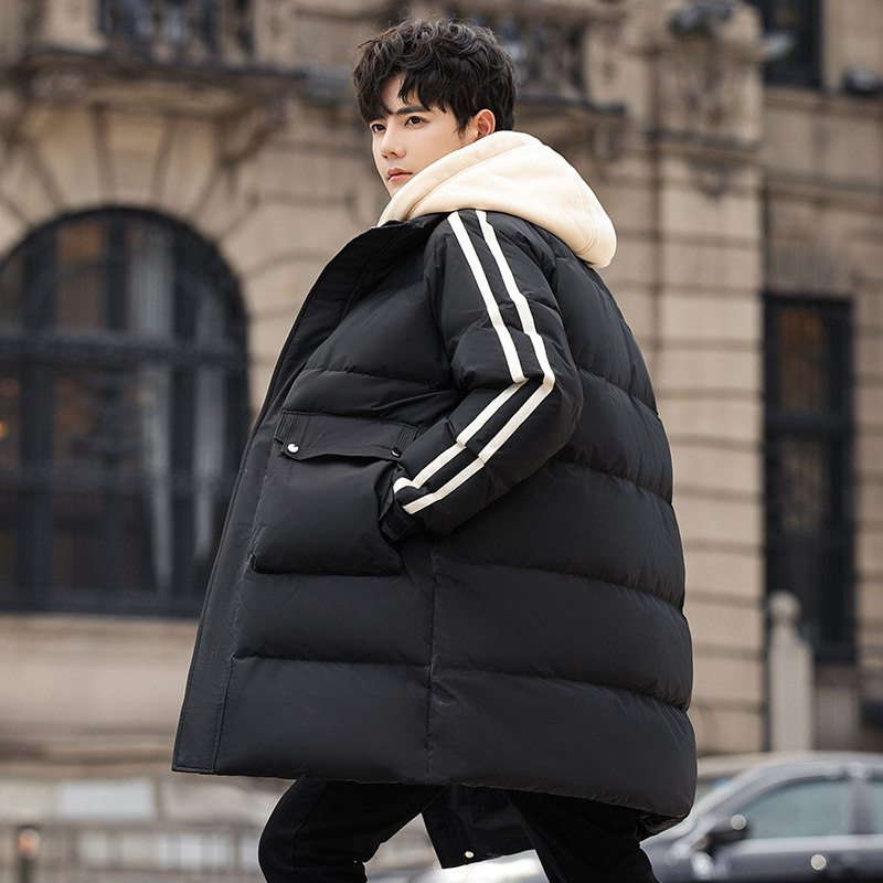 羽绒服情侣中长款冬季90%绒加厚连帽情侣款潮牌外套YR2313-1P250,男装羽绒服,星座1410（原1902A）