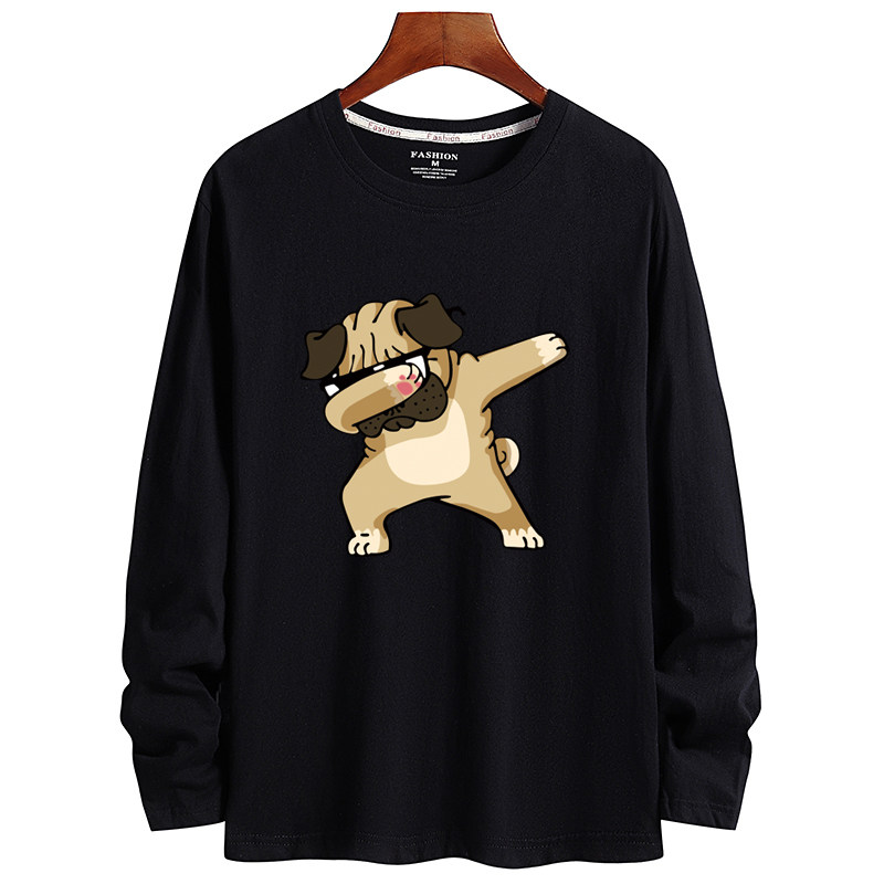 20春新款韩版潮流男士纯棉圆领长袖T恤男装大码CT6115-捂脸狗-P18,男装T恤,星座1410（原1902A）