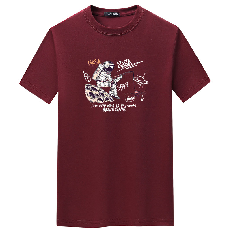 夏季男短袖t恤潮流宽松CVC60%棉衣服新款男装DT3521-钓鱼宇航-P15,男装棉衣,星座1410（原1902A）