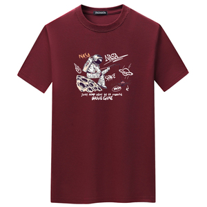 夏季男短袖t恤潮流宽松CVC60%棉衣服新款男装DT3521-钓鱼宇航-P15图片
