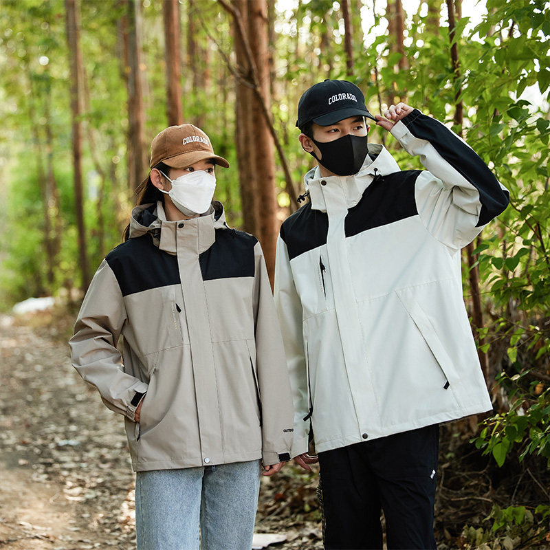 春秋薄款男士户外夹克防风防水情侣冲锋衣女登山服外套CF2399P55,男装夹克,星座1410（原1902A）