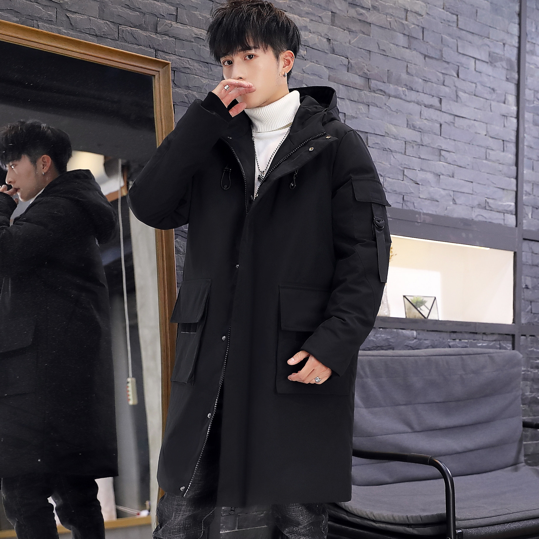 新款男士中长款羽绒服冬装外套男加厚户外防寒服羽绒服YR993P120,男装羽绒服,星座1410（原1902A）