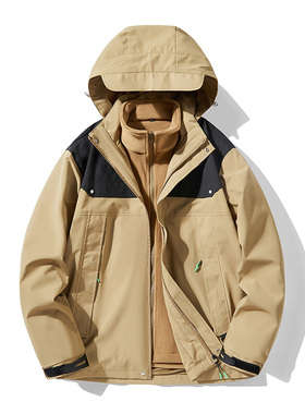 秋冬男女款夹克户外三合一冲锋衣可拆卸两件套登山服 CF968P110