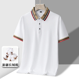 新款纯棉短袖POLO衫男百搭休闲纯色翻领T恤冰瓷棉PL316P30，男装Polo衫，星座1410（原1902A）