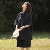 2026新套装男女同款夏季潮牌百搭休闲泡泡条短袖衬衫套装C76P75，男装衬衫，星座1410（原1902A）