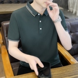 男POLO衫春夏季潮流纯色简约公版上衣商务短袖T恤衫薄款PL3382P25，男装Polo衫，星座1410（原1902A）