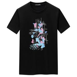 夏季男士短袖t恤青春宽松CVC60%棉新款男装DT3717-海兰花-P15图片