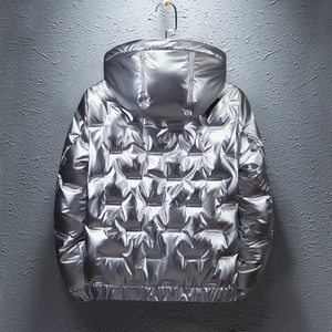 羽绒服男2021新款韩版情侣装保暖防风连帽白鸭绒光面YR1348
