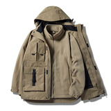 户外秋冬男女冲锋衣三合一可拆卸两件套加绒厚登山服CF22827P185，男装夹克，星座1410（原1902A）