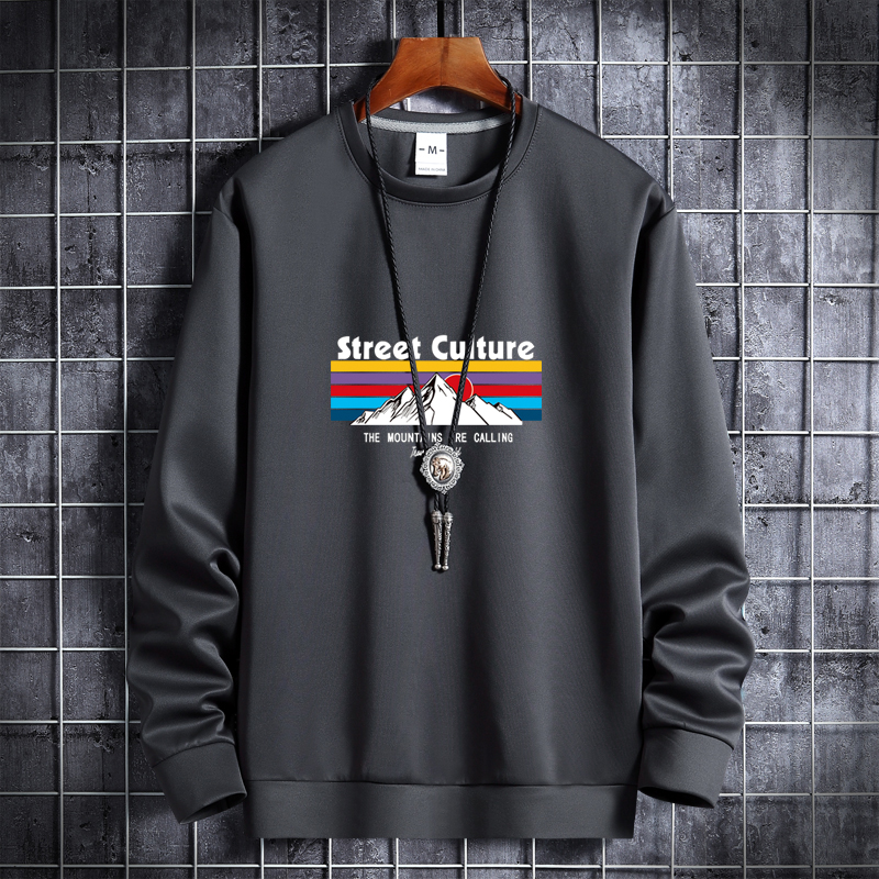 Men's qiuweiyi men's round neck Korean hip hop sports coat ins Hong Kong style top fashion sunrise