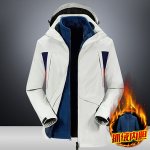 户外秋冬男女冲锋衣三合一可拆卸两件套加绒加厚登山服CF8587P160图片