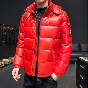 加拿大羽绒服连帽男士青年小鹅短款加厚工装外套YR9813P85图片
