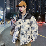 冬季短款加厚潮牌立领迷彩外套2024新款情侣羽绒服男女YR1029P120，男装羽绒服，星座1410（原1902A）