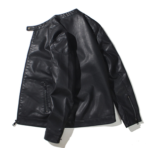 跨境外贸男士外套春秋皮衣飞行夹克男装PU皮机车服皮衣PY908-1P75图片