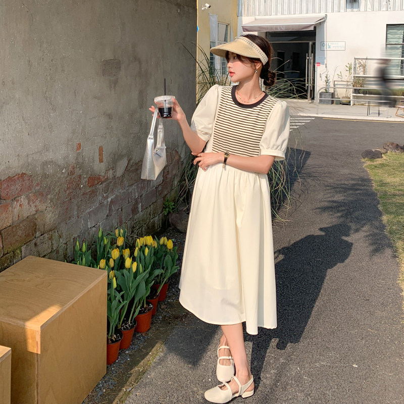 【新品】169-23028-P125面料不易皱学院风条纹拼接连衣裙K178,女装连衣裙,浙宝169A(原263)