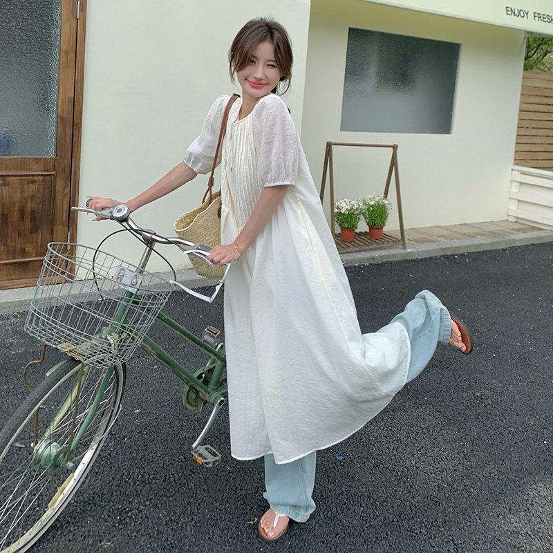 高端精致白色连衣裙女夏季2025新款时尚设计感高个子单排扣衬衫裙,女装连衣裙,浙宝169A(原263)