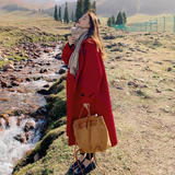 现货番茄红牛角扣毛呢外套263-2107-P180K258，女装毛呢外套，浙宝169A(原263)