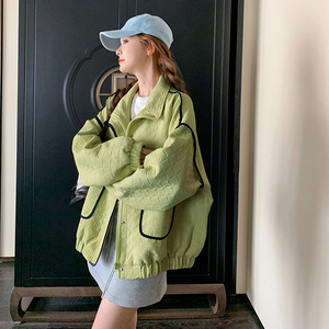 韩版设计感立领棒球服外套女2025春秋季新款宽松显瘦休闲夹克上衣图片