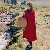 现货番茄红牛角扣毛呢外套263-2107-P180K258，女装毛呢外套，浙宝169A(原263)