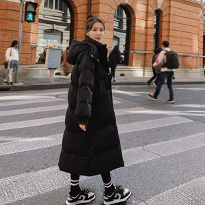 冬装现货 D2114——P195  贴标黑色中长款大棉服 K278图片