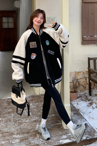 【现货】zb169-N02P175K268 休闲棒球服羊羔毛外套图片