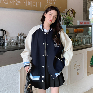 新款-169-2315款P145撞色休闲棒球服外套-控198图片