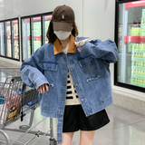 【现货】新款169-2233款-P130领口撞色拼接牛仔外套控188，女装短外套，浙宝169A(原263)