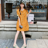 现货C07-P110学院风条纹海军领连衣裙控158，女装连衣裙，浙宝169A(原263)