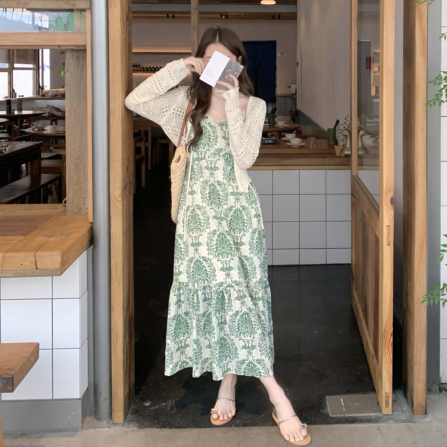 新款现货169-8584p155k228绿野仙踪吊带连衣裙针织开衫套装,女装连衣裙,浙宝169A(原263)