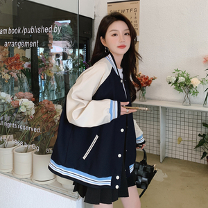 新款-169-2315款P145撞色休闲棒球服外套-控198图片