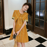 现货C07-P110学院风条纹海军领连衣裙控158，女装连衣裙，浙宝169A(原263)