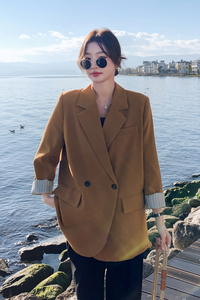 【现货】新款169-2316款-P125后背开叉宽松条纹内里西装外套控188图片