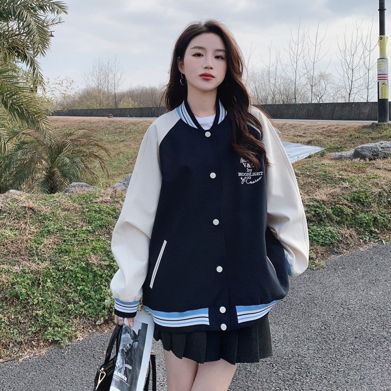 新款-169-2315款P145撞色休闲棒球服外套-控198,女装短外套,浙宝169A(原263)