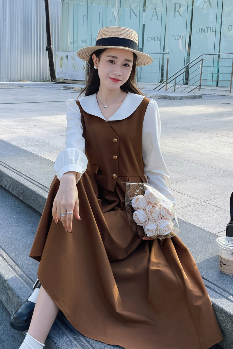 【新品】169-2320-P135假两件法式连衣裙控188,女装连衣裙,浙宝169A(原263)