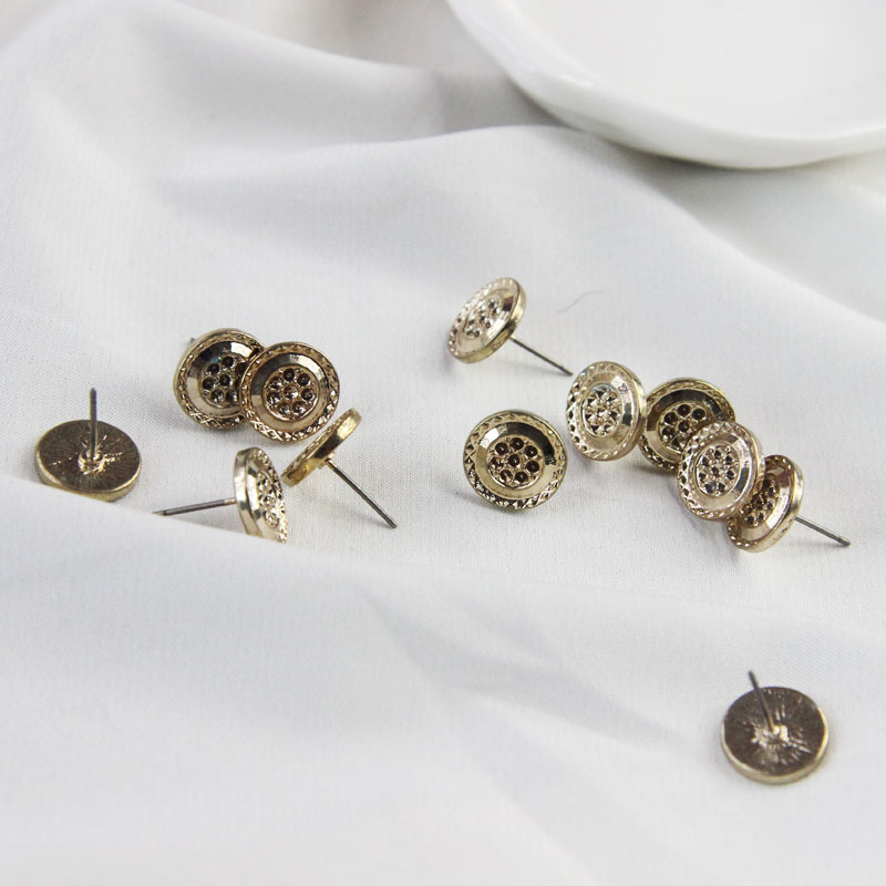 耳钉铜DIY韩系情侣款淡金色青岛