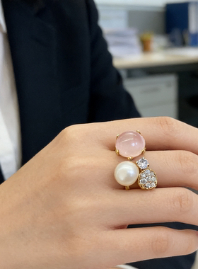 欧美外贸饰品时尚百搭女戒指多款戒指指环CH开口可调节戒指镀真金