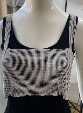 2024夏季新款时尚百搭性感亮片吊带背心女外穿内搭无袖打底衫上衣