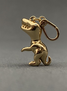 欧美外贸饰品时尚百搭气质个性夸张寇家马车牌恐龙吊坠包包挂坠