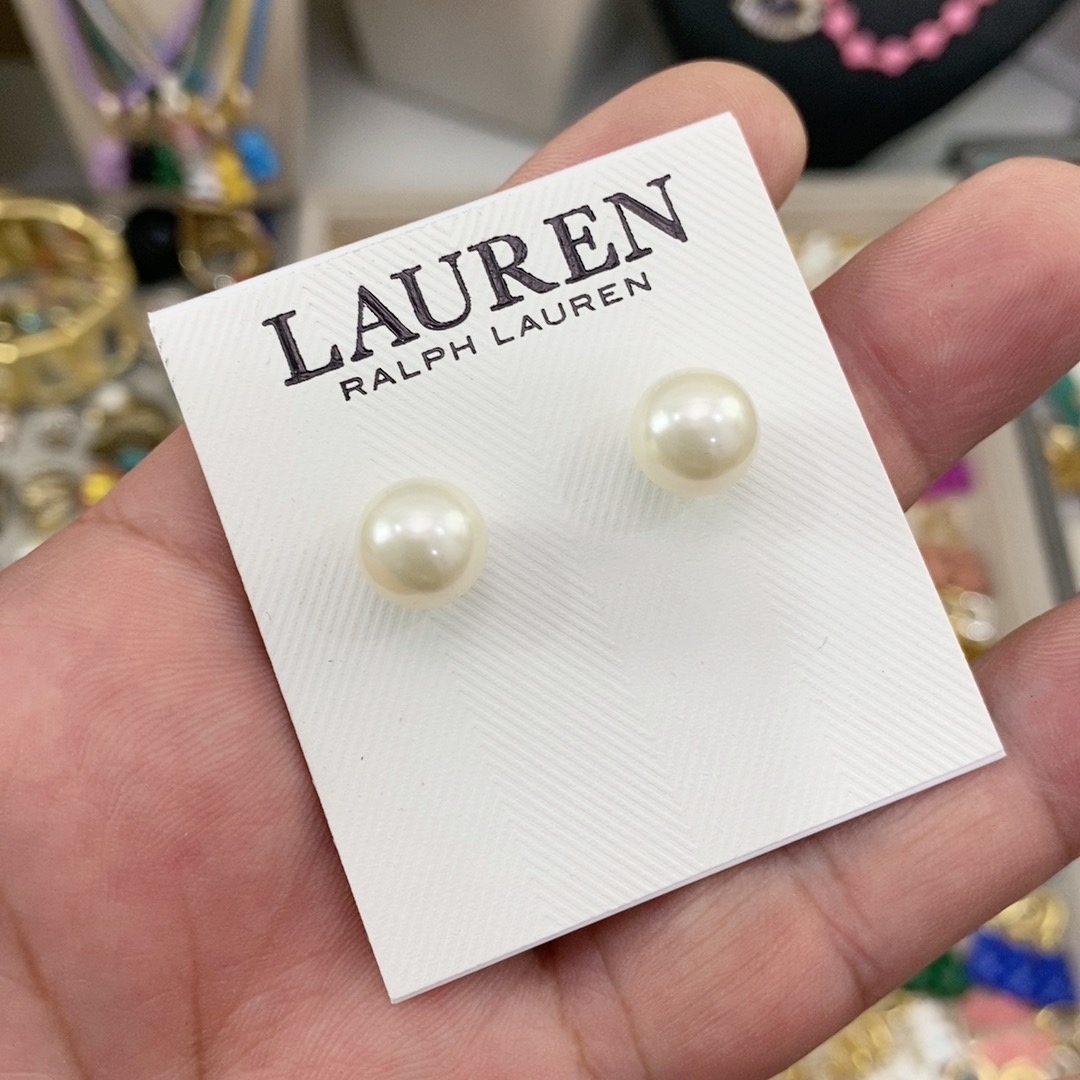 thumbnail for European and American foreign trade jewelry fashion versatile temperament exaggerated personality stud earrings female color earrings pearl stud earrings labor home