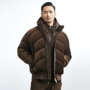 商务休闲丝绒立领短款 轻熟男BI备男士 羽绒服加厚外套 新品 UOE冬季