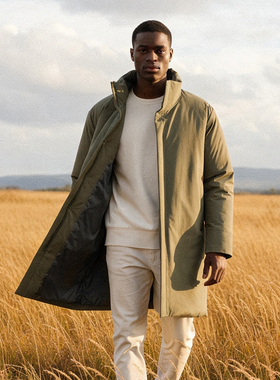 UOE冬季新品东丽Dermizax高端压胶高蓬羽绒商鸟男士长款羽绒服