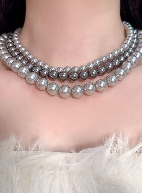 fever同款施家珍珠项链时尚轻奢复古小众设计法式感锁骨链送妈妈