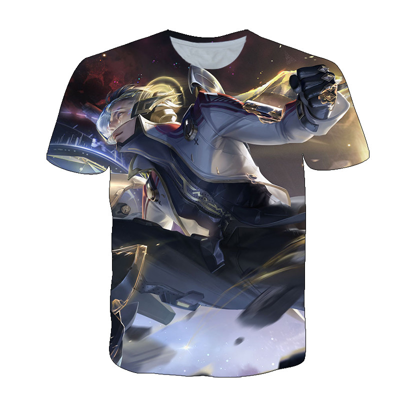王者荣耀狄仁杰星际治安官衣服男女装短袖t恤学生青少年百搭上衣