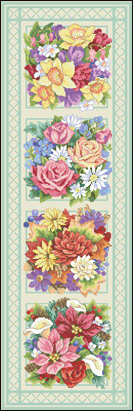 十字绣电子图纸328 dim-35116 花束126w*396h44色xsd源文件