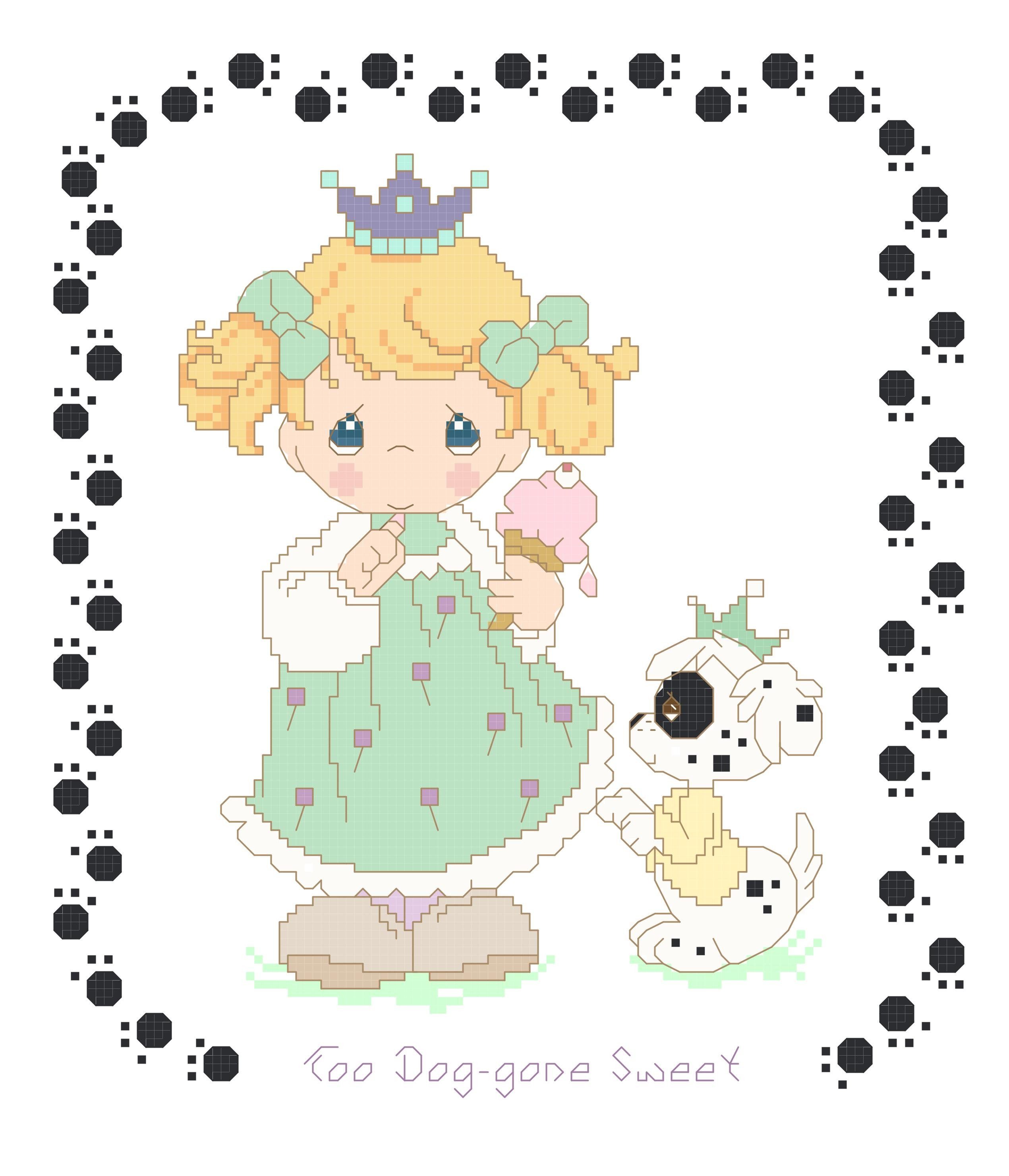 十字绣电子图纸4566 水滴娃娃299可爱卡通109w*125h25色pat源文件