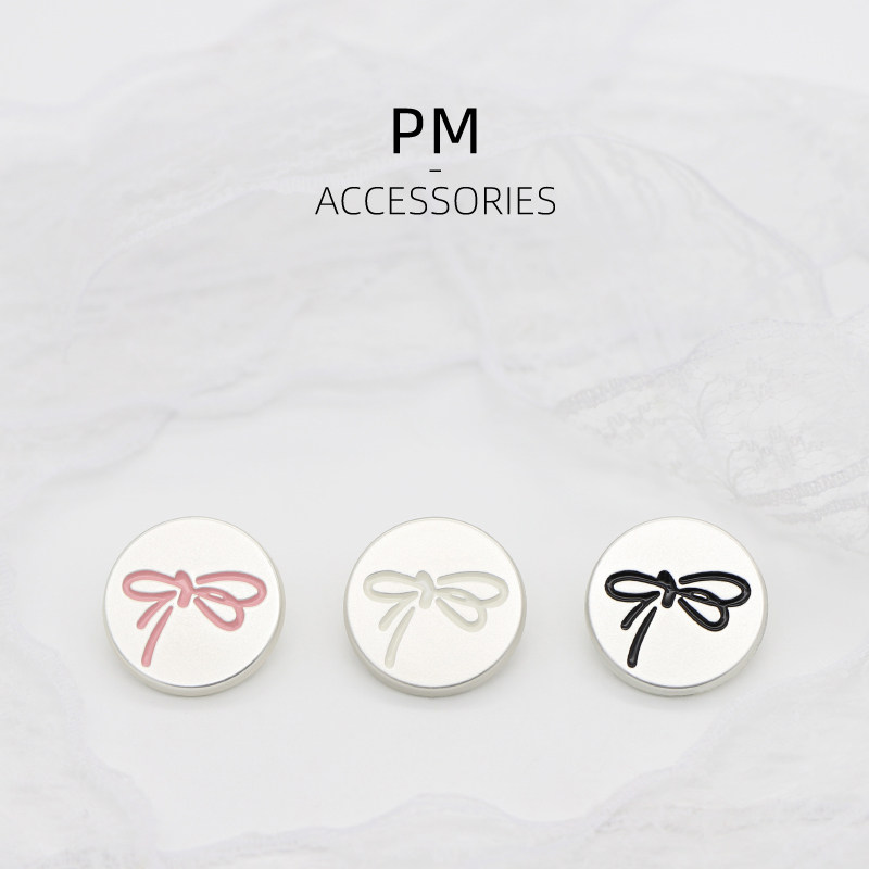 甜美风圆形蝴蝶结金属纽扣女小香风针织衫上衣西装外套连衣裙扣子