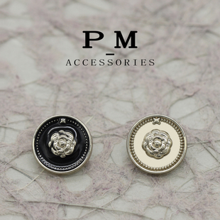 15mm圆形金属花朵纽扣小香风针织开衫扣子女上衣手缝扣子服装钮扣