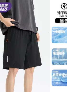 Desso夏季轻薄款松紧抽绳男女五分短裤运动速干休闲裤跨境款