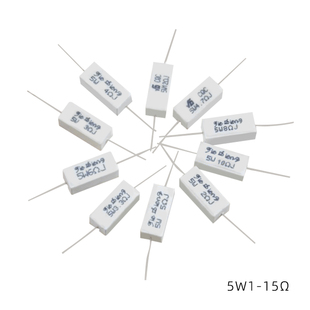 卧式水泥电阻5W1欧-15欧系列 陶瓷电阻 分频电阻全新可定制