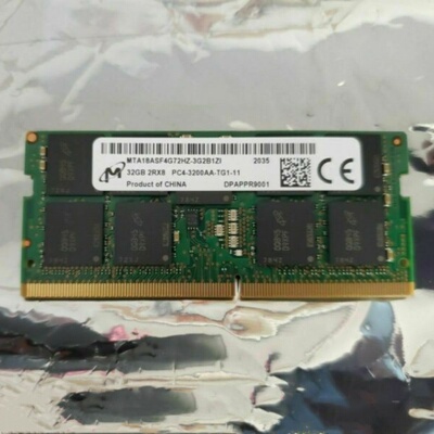镁光32G 2RX8 PC4-3200AA ECC SODIMM MTA18ASF4G72HZ-3G2B内存条